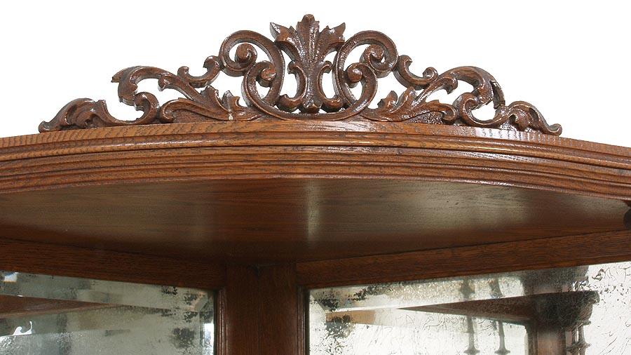 oak spindled china cabinet