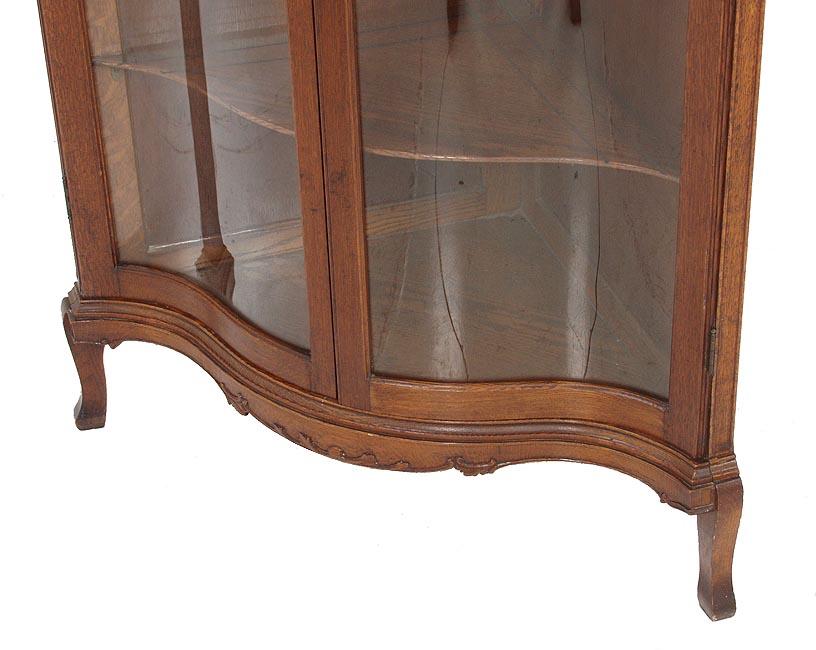 oak spindled china cabinet