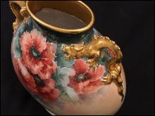 Limoge Dragon handled vase