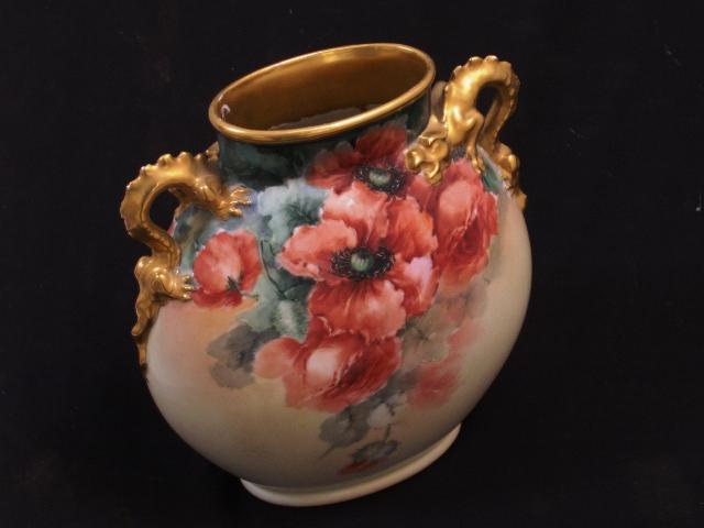 Limoge Dragon handled vase