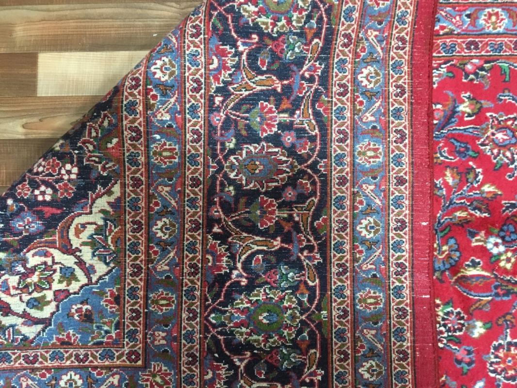 Vintage Handmade Kashan Red Wool Oriental Rug 10'1 x 12'11