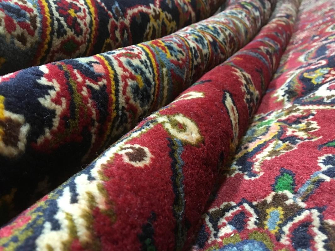 Vintage Handmade Kashan Navy Wool Oriental Rug 9'10 x 13'1