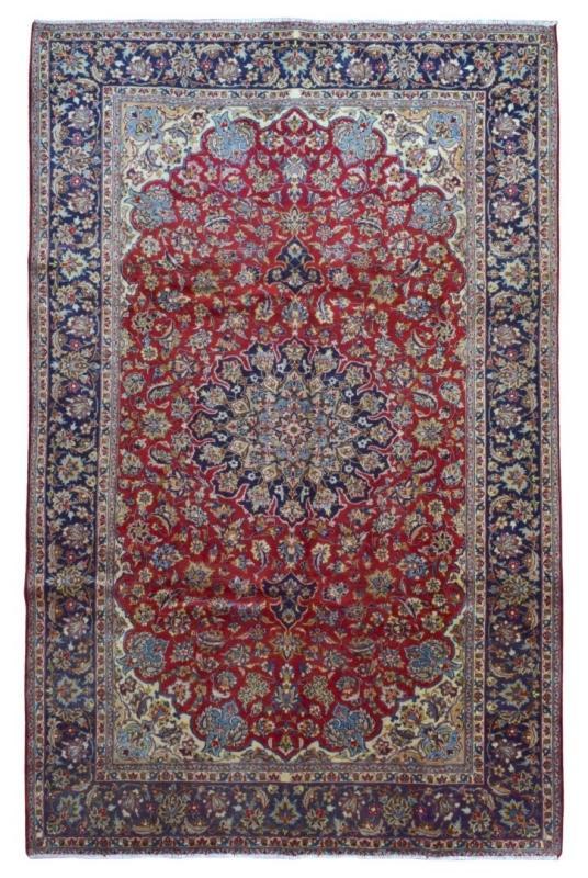 Antique Handmade Very Fine Isfahan Navy Wool Oriental Rug 8' x 12'