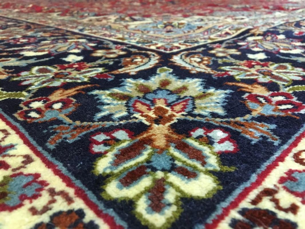 Antique Handmade Very Fine Isfahan Navy Wool Oriental Rug 8' x 12'