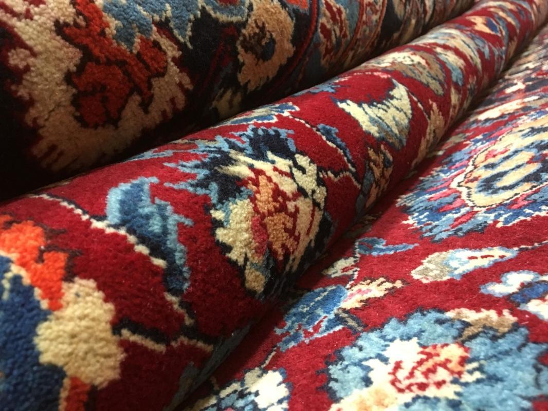 Vintage Handmade Mashad Red Wool Oriental Rug 8'8 x 12'