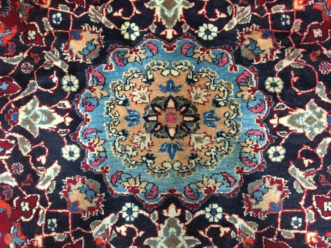 Vintage Handmade Mashad Red Wool Oriental Rug 8'8 x 12'