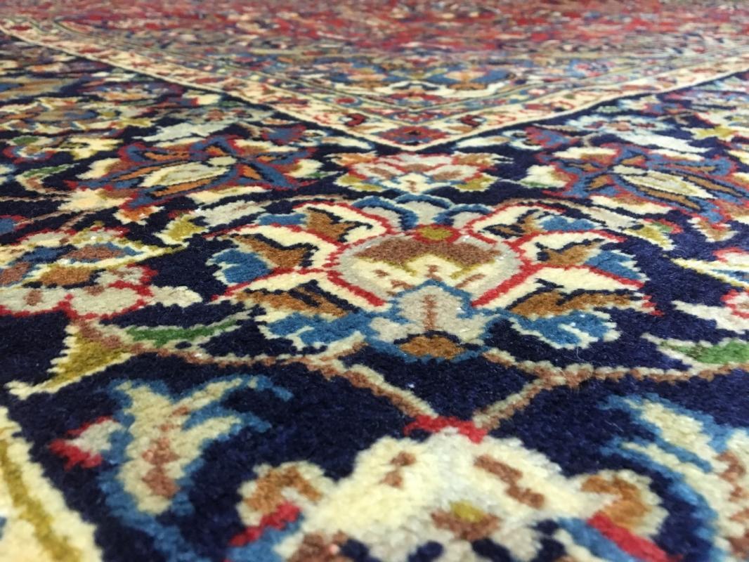 Vintage Handmade Very Fine Isfahan Blue Wool Oriental Rug 7' x 12'5