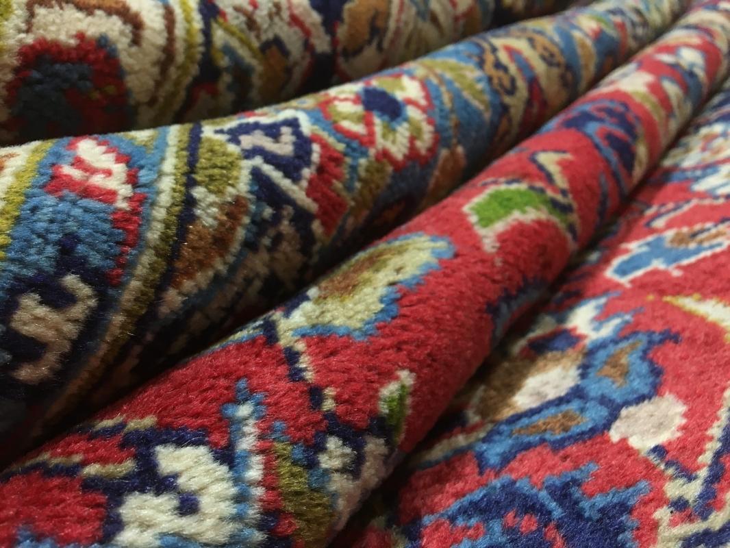 Vintage Handmade Very Fine Isfahan Blue Wool Oriental Rug 7' x 12'5