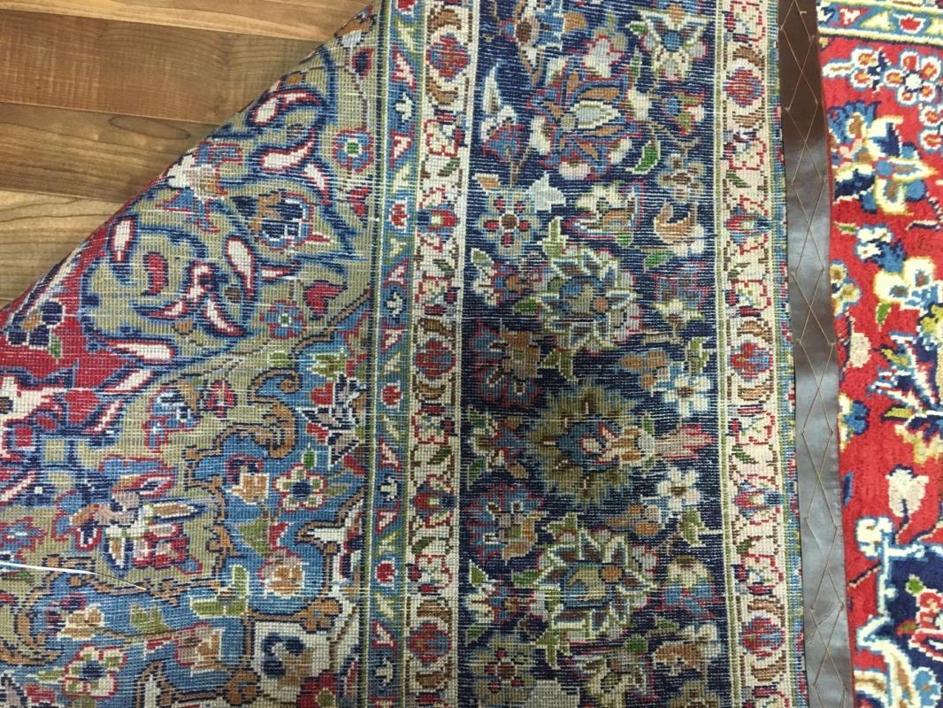 Vintage Handmade Very Fine Isfahan Blue Wool Oriental Rug 7' x 12'5