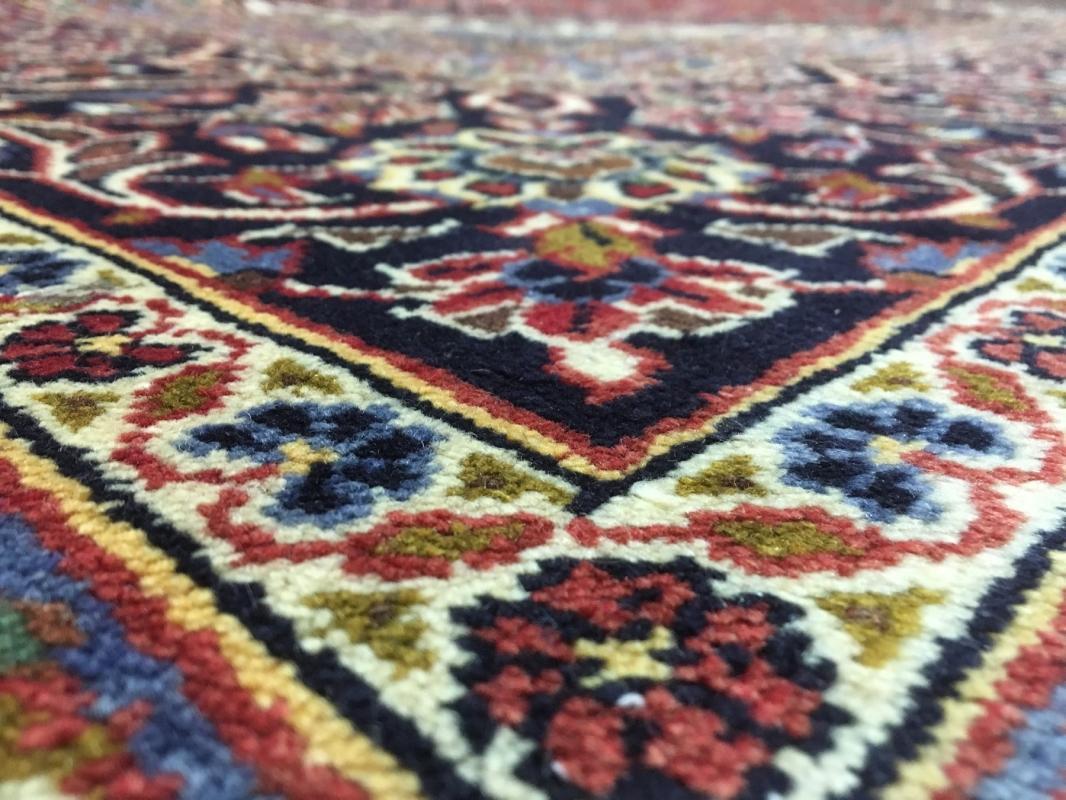 Vintage Handmade Very Fine Kashan Blue Wool Oriental Rug 9'6 x 13'