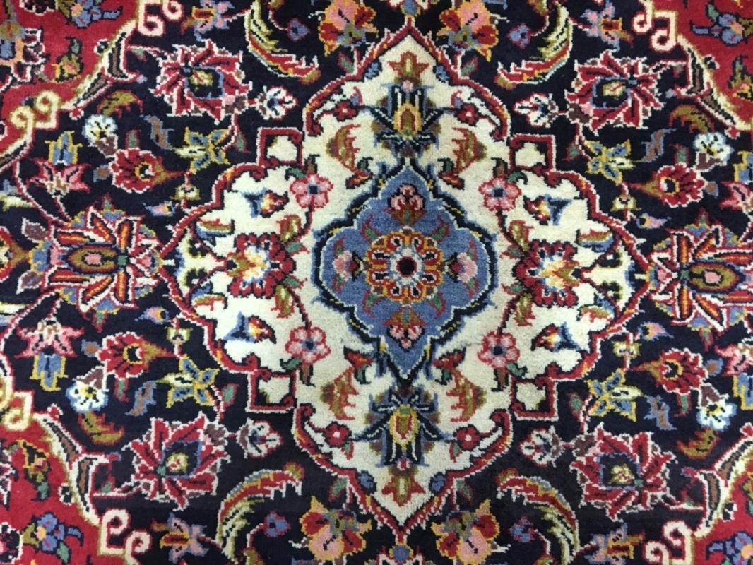 Vintage Handmade Very Fine Kashan Blue Wool Oriental Rug 9'6 x 13'
