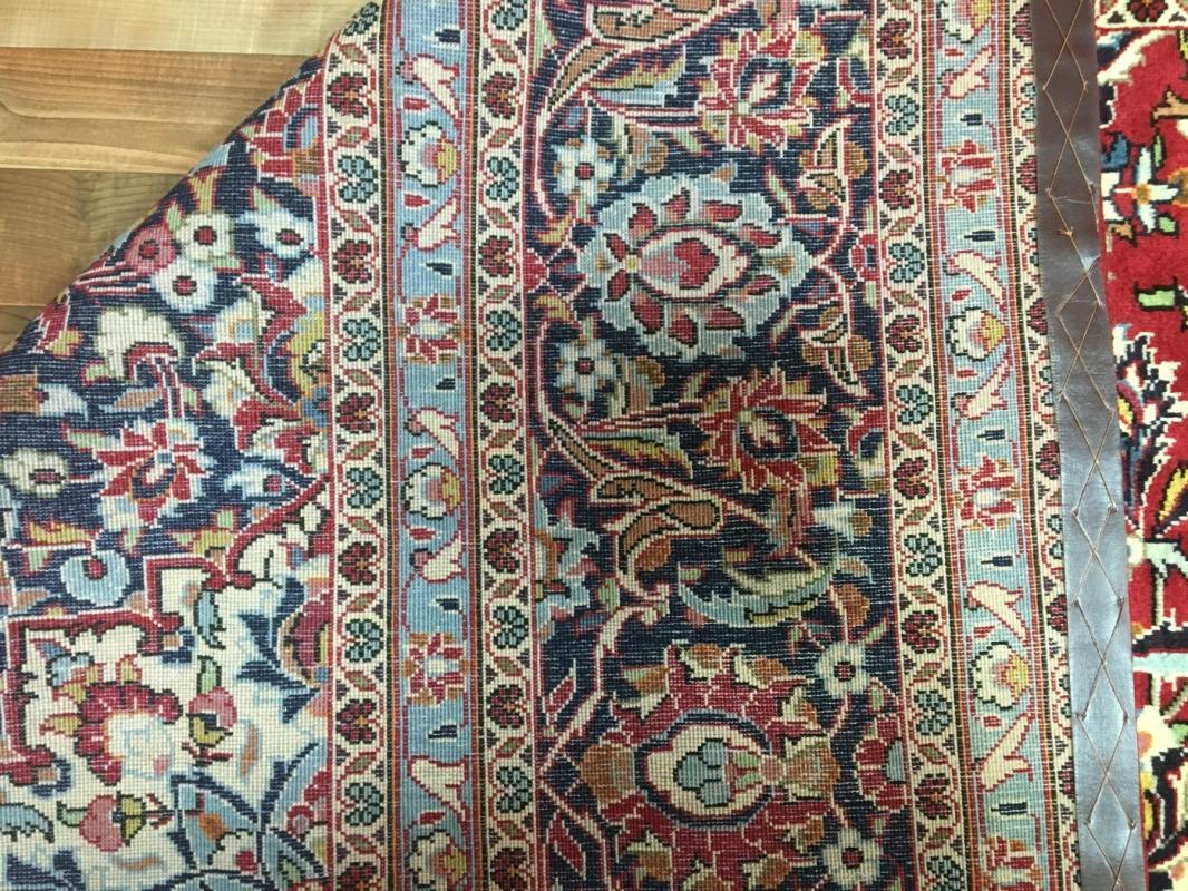 Vintage Handmade Very Fine Kashan Black Wool Oriental Rug 8'2 x 12'1