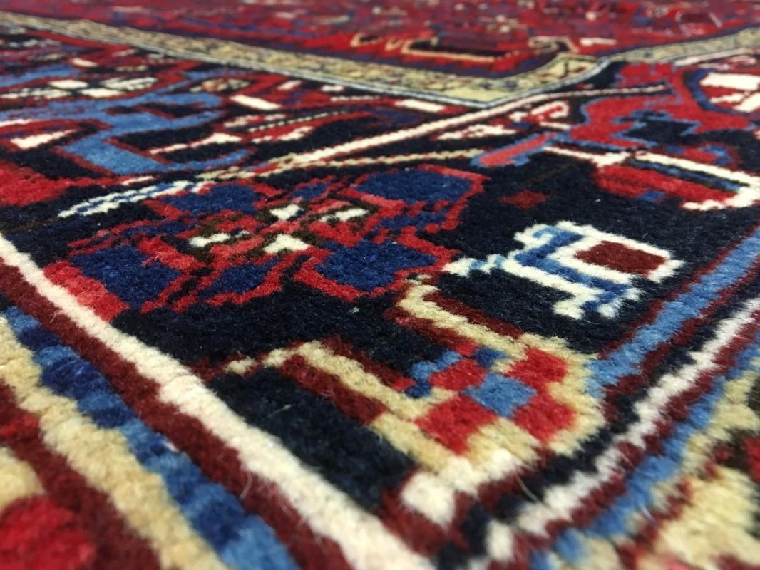 Vintage Handmade Heriz Red Wool Oriental Rug 6'10 x 9'5