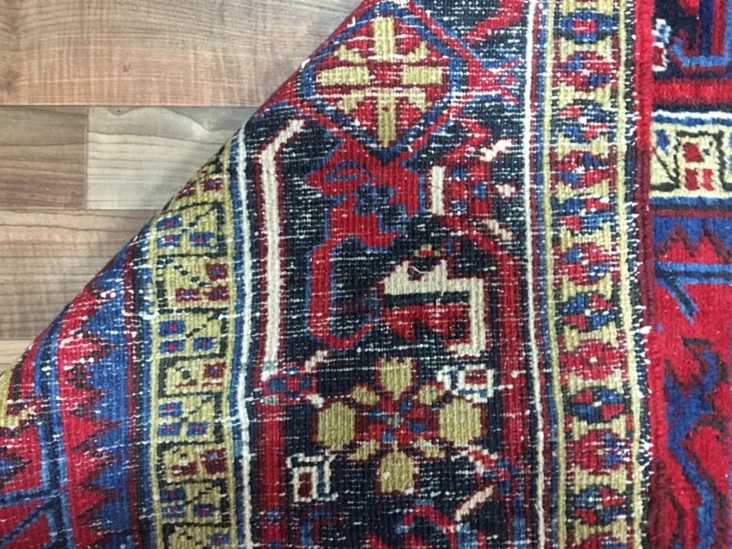 Vintage Handmade Heriz Red Wool Oriental Rug 6'10 x 9'5