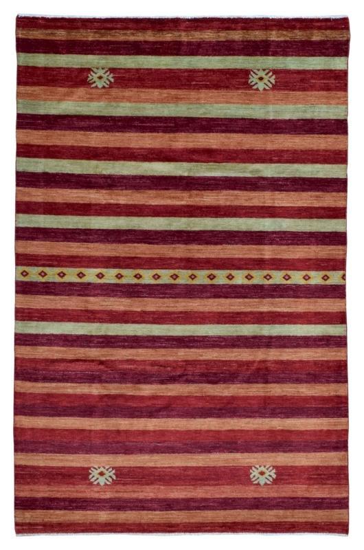 Vintage Handmade Gabbeh Red Wool Oriental Rug 6'1 x 9'4