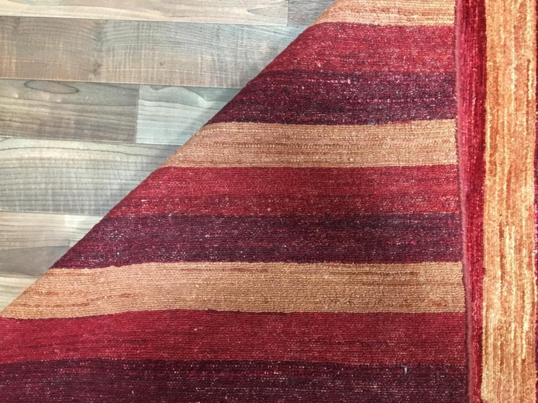 Vintage Handmade Gabbeh Red Wool Oriental Rug 6'1 x 9'4