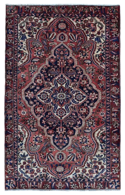Vintage Handmade Kashan Red Wool Oriental Rug 6'1 x 9'8