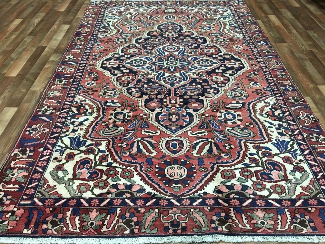 Vintage Handmade Kashan Red Wool Oriental Rug 6'1 x 9'8