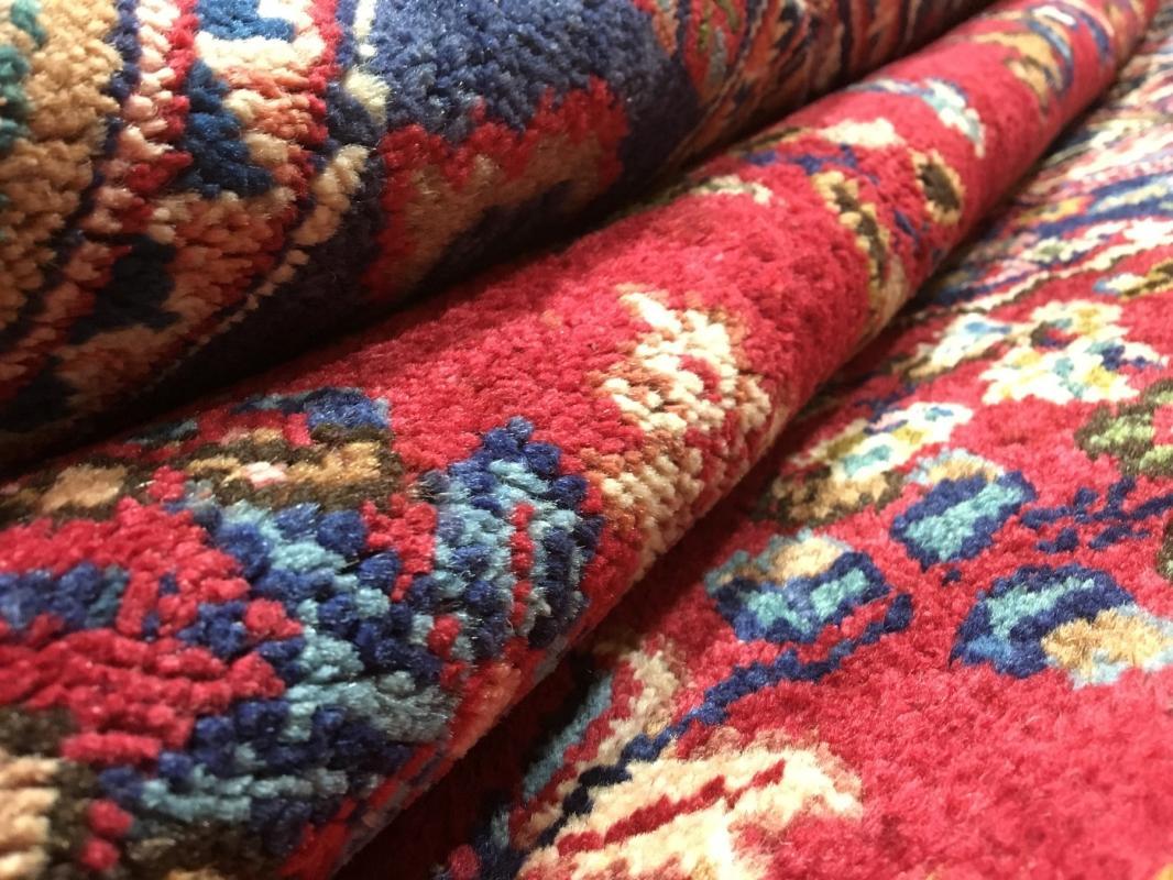 Vintage Handmade Mashad Blue Wool Oriental Rug 6'3 x 9'3