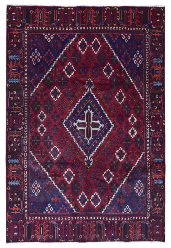 Vintage Handmade Josheghan Red Wool Oriental Rug 6'8 x 9'8
