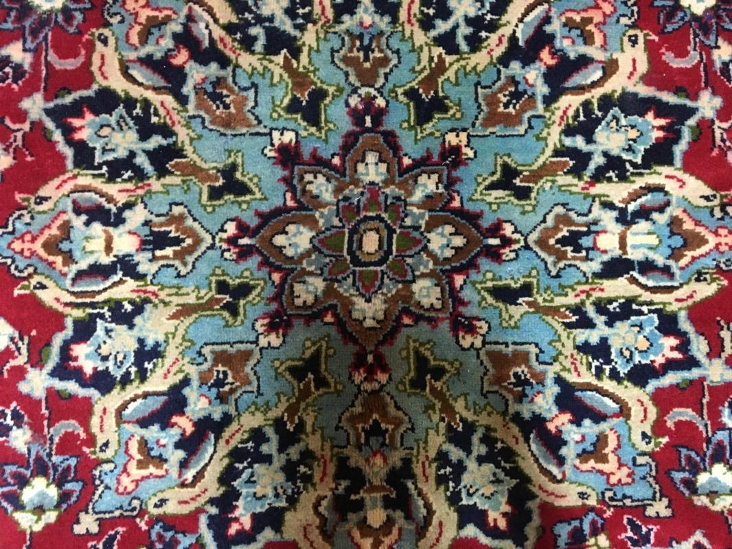 Vintage Handmade Isfahan Red Wool Oriental Rug 6'2 x 9'3