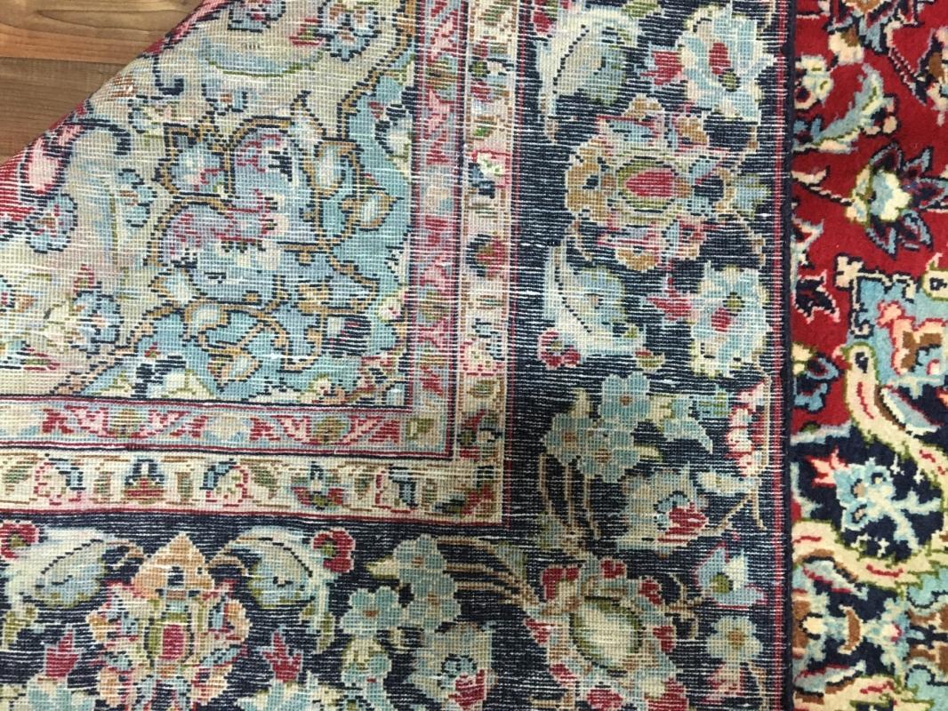 Vintage Handmade Isfahan Red Wool Oriental Rug 6'2 x 9'3