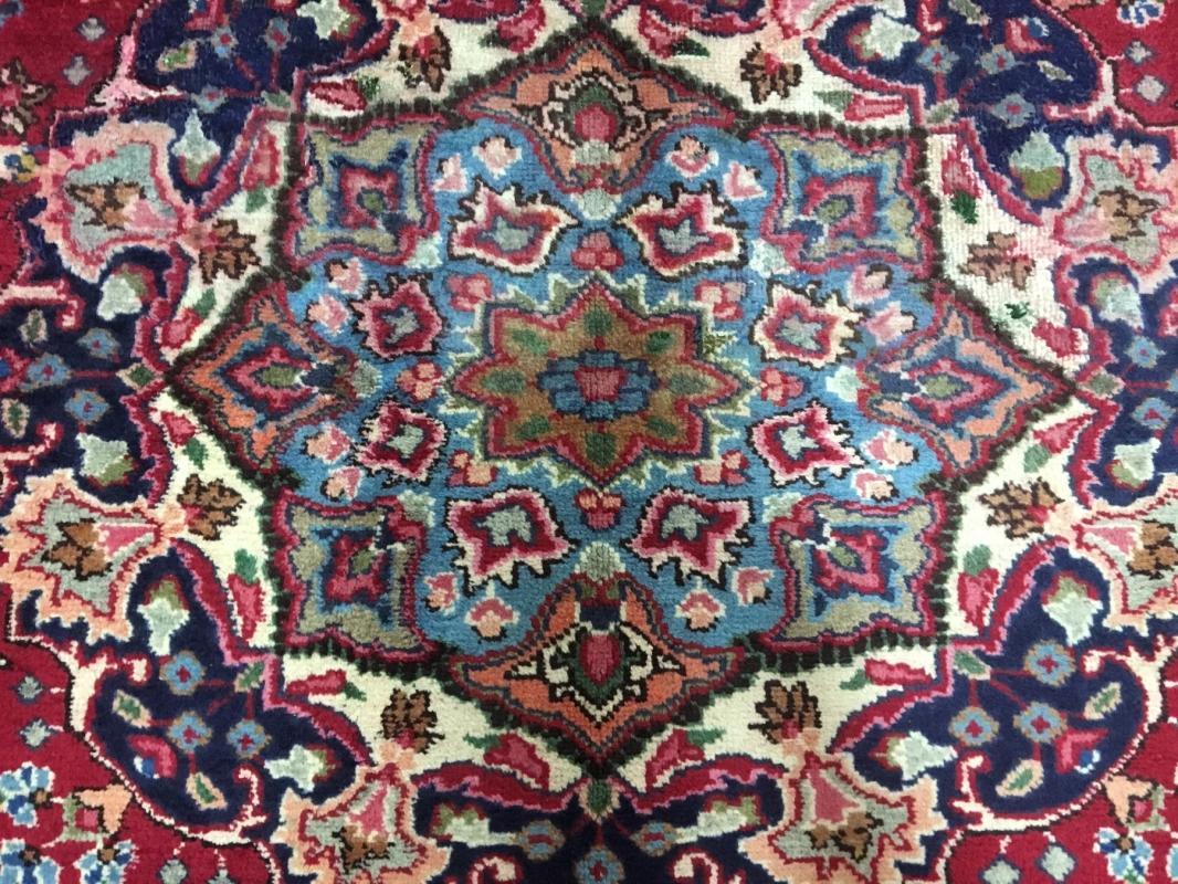 Vintage Handmade Kashan Blue Wool Oriental Rug 6'5 x 9'5