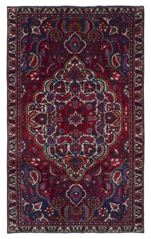Vintage Handmade Kashan Red Wool Oriental Rug 6'2 x 10'