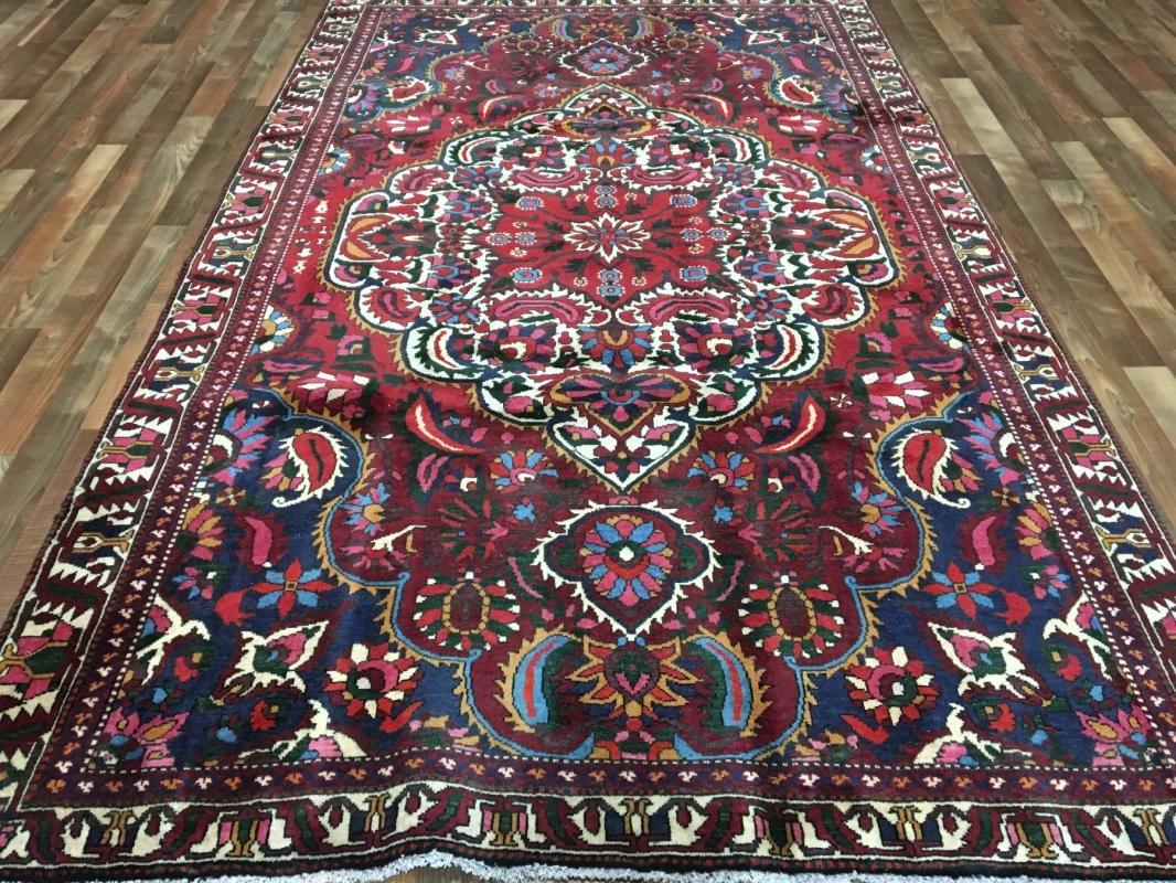 Vintage Handmade Kashan Red Wool Oriental Rug 6'2 x 10'