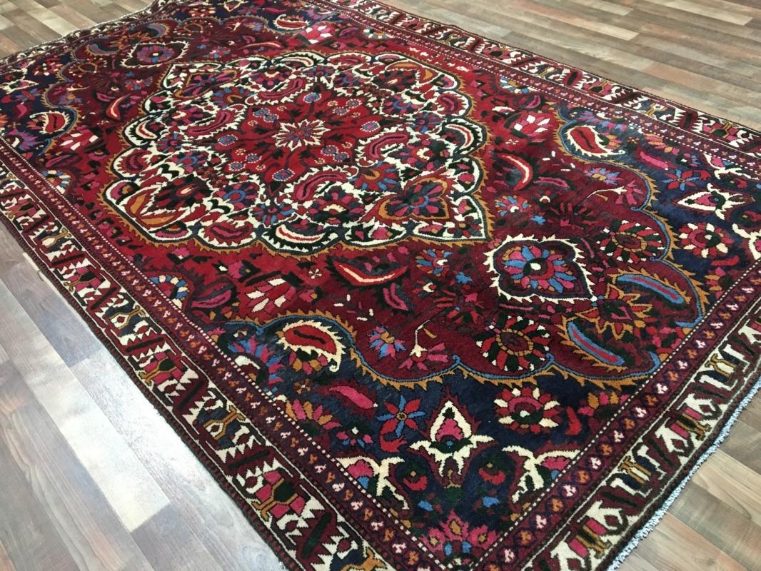 Vintage Handmade Kashan Red Wool Oriental Rug 6'2 x 10'