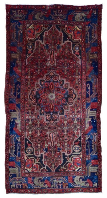 Vintage Persian Hamadan Red Oriental Runner 5'7 x 10'10