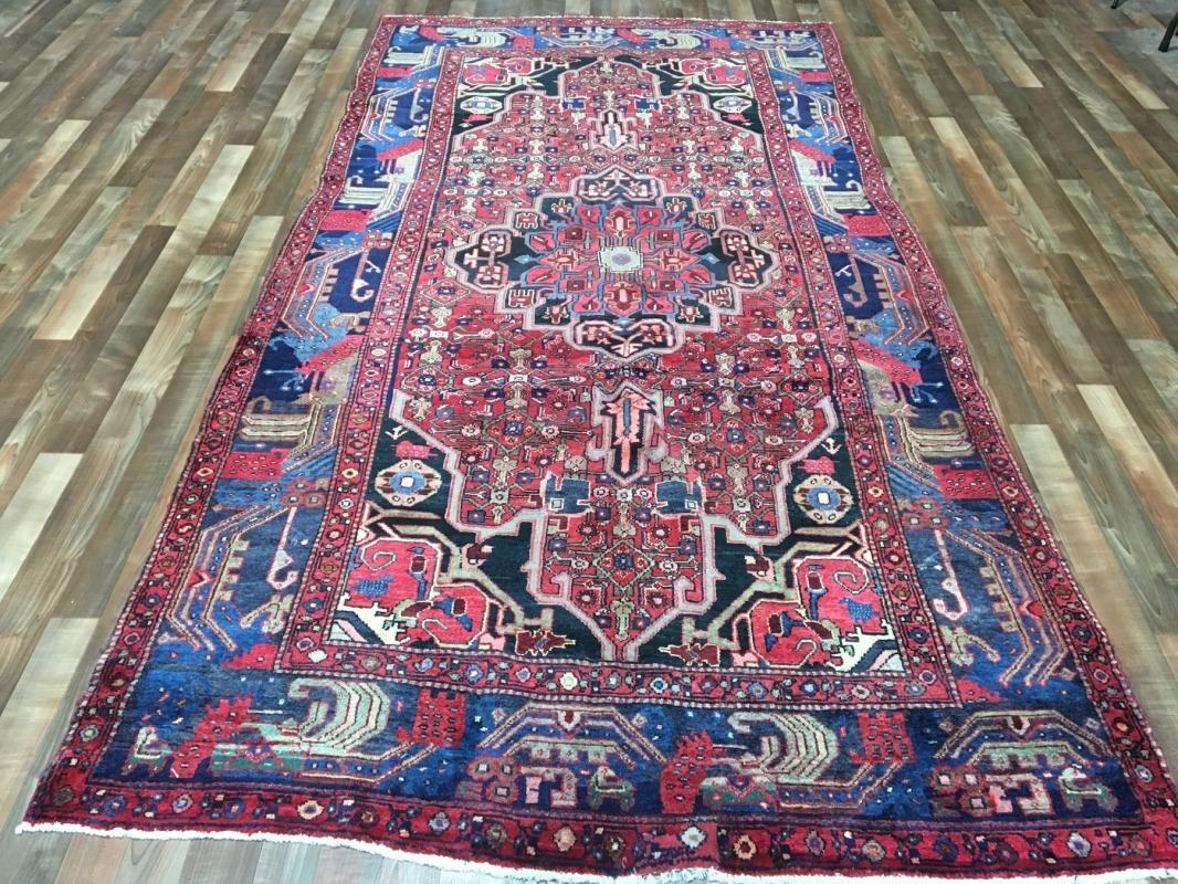 Vintage Persian Hamadan Red Oriental Runner 5'7 x 10'10
