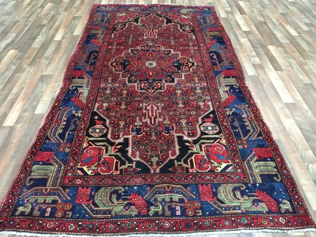 Vintage Persian Hamadan Red Oriental Runner 5'7 x 10'10
