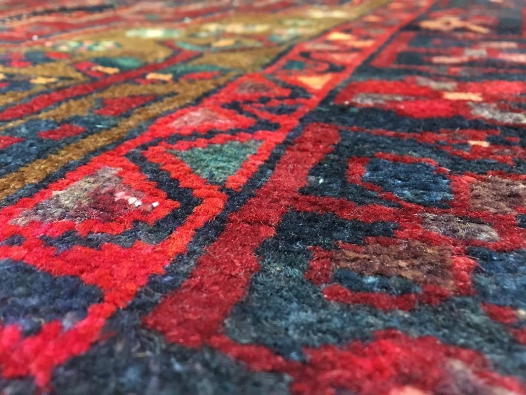 Handmade Vintage Persian Hamadan Red Oriental Rug 4'7 x 9'7