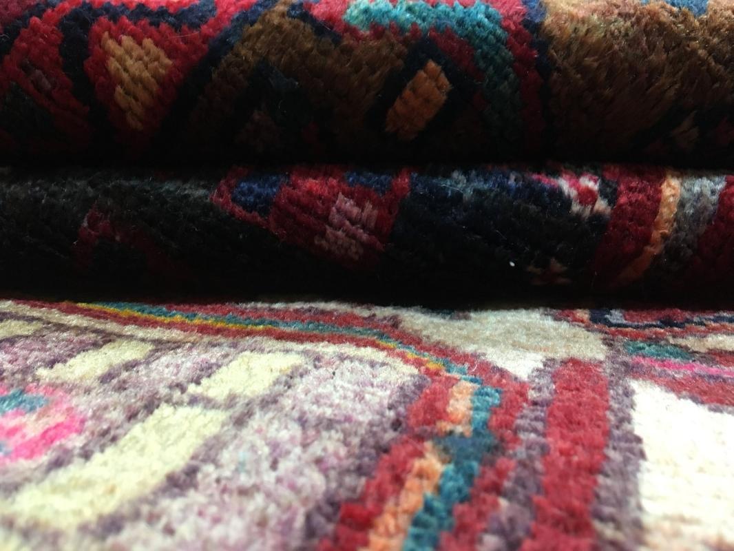 Handmade Vintage Persian Hamadan Red Oriental Rug 4'7 x 9'7