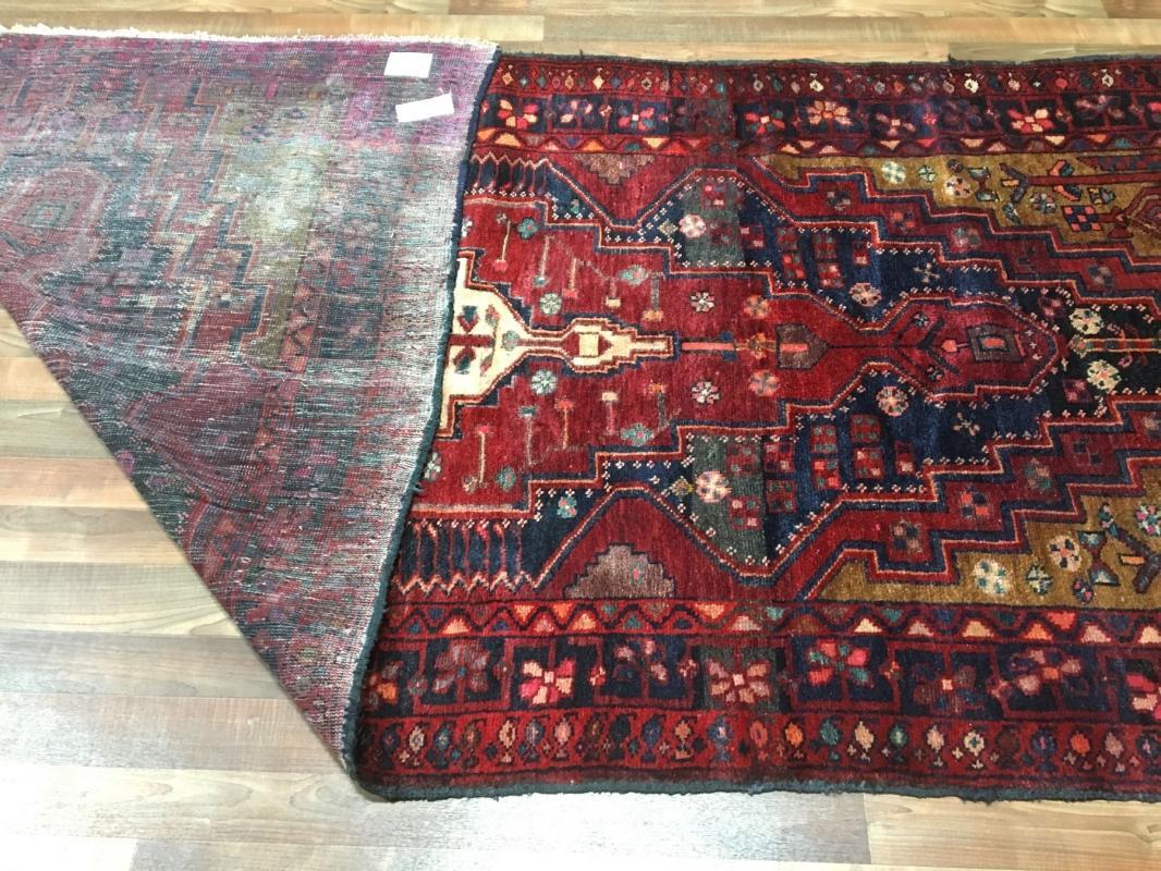 Handmade Vintage Persian Hamadan Red Oriental Rug 4'7 x 9'7