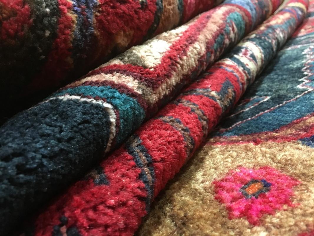 Antique Handmade Hamadan Black Wool Oriental Runner 4'9 x 9'5)