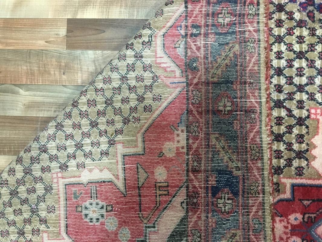 Vintage Handmade Hamadan Beige Wool Oriental Runner 5'2 x 9'11