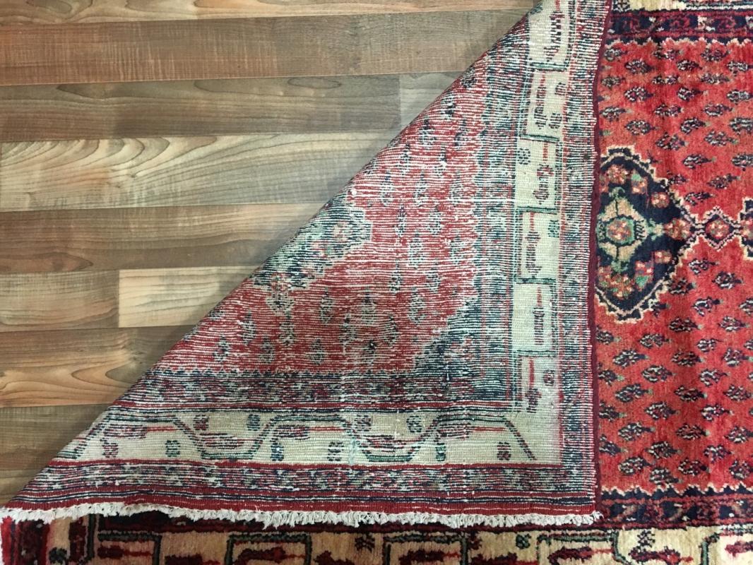Vintage Handmade Hamadan Red Wool Runner Rug 3'3 x 7'9
