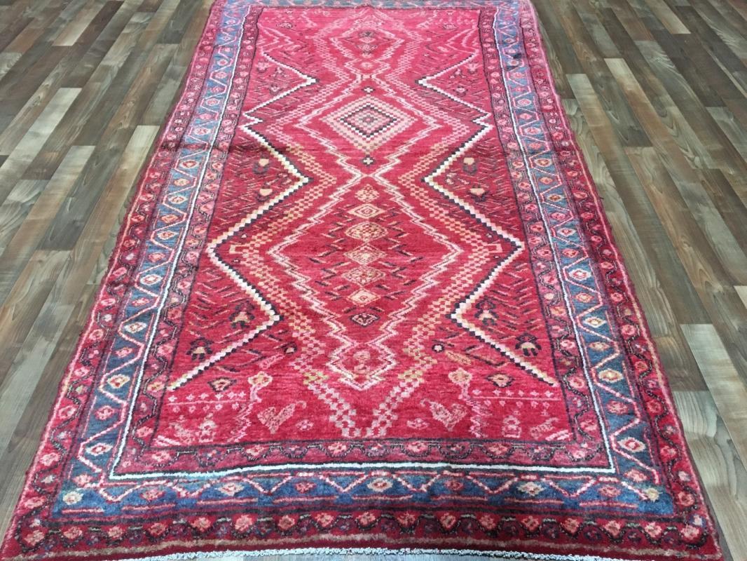 Handmade Vintage Persian Hamadan Oriental Area Rug 4'7 x 9'