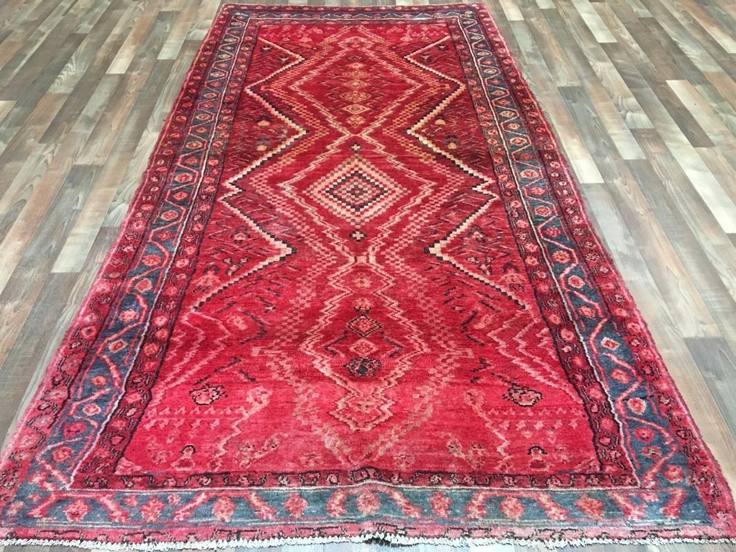 Handmade Vintage Persian Hamadan Oriental Area Rug 4'7 x 9'