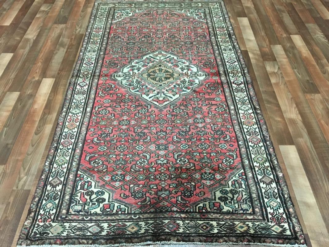 Handmade Vintage Persian Hamadan Oriental Area Rug 3'11 x 7'1