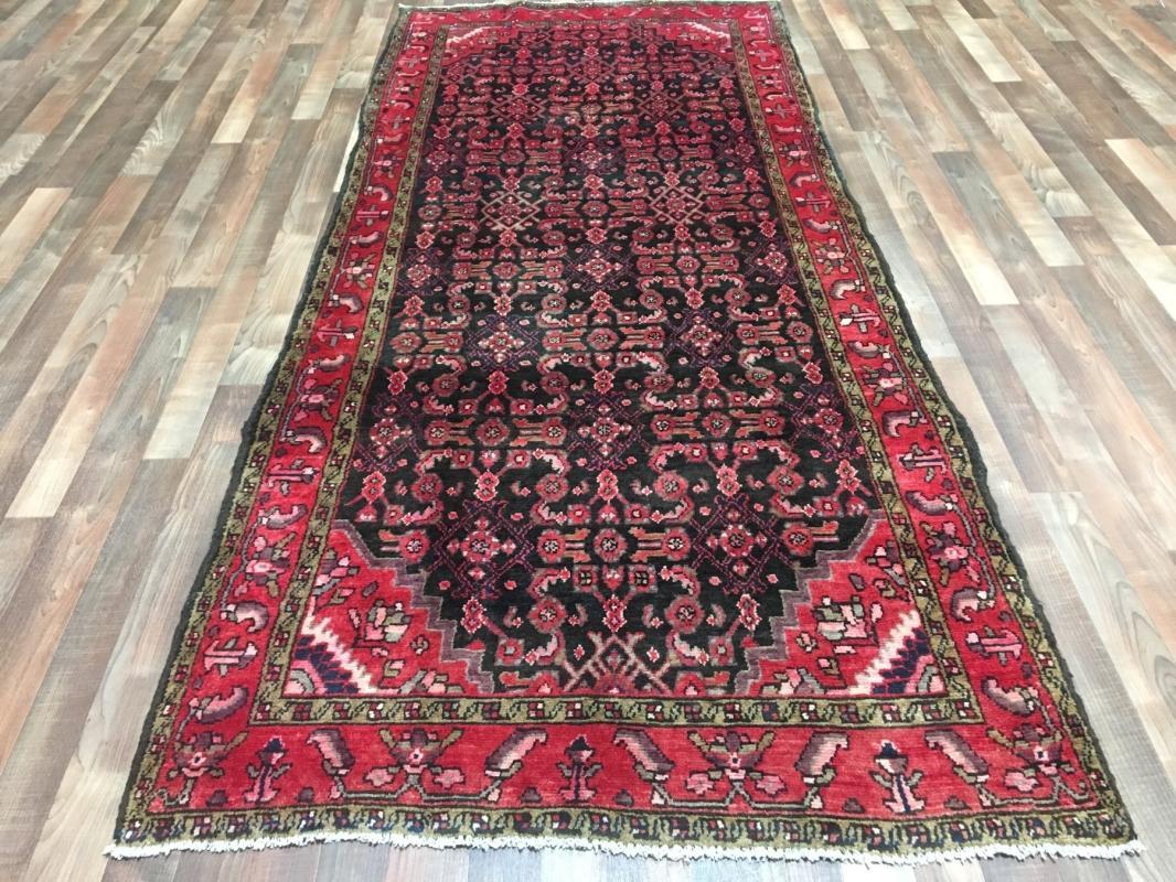 Handmade Antique Persian Hamadan Oriental Runner Rug 4'3 x 9'10
