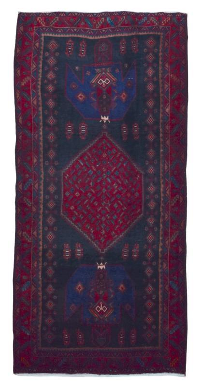 Handmade Vintage Persian Hamadan Oriental Runner Rug 4'9 x 10'4
