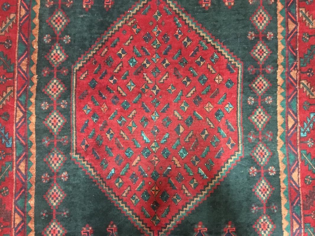 Handmade Vintage Persian Hamadan Oriental Runner Rug 4'9 x 10'4