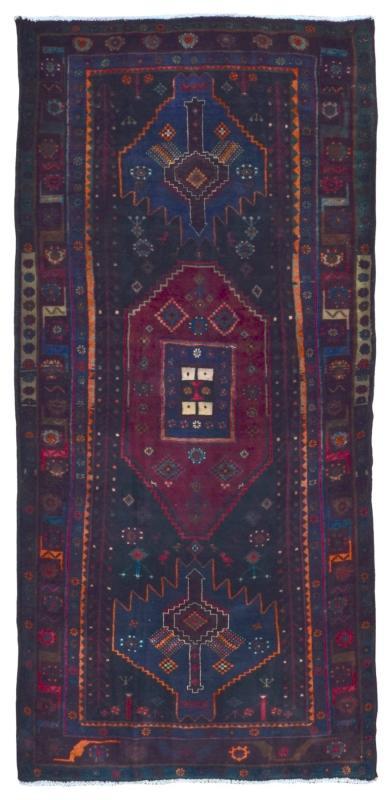 Vintage Handmade Persian Hamadan Oriental Runner Rug 4'4 x 9'2