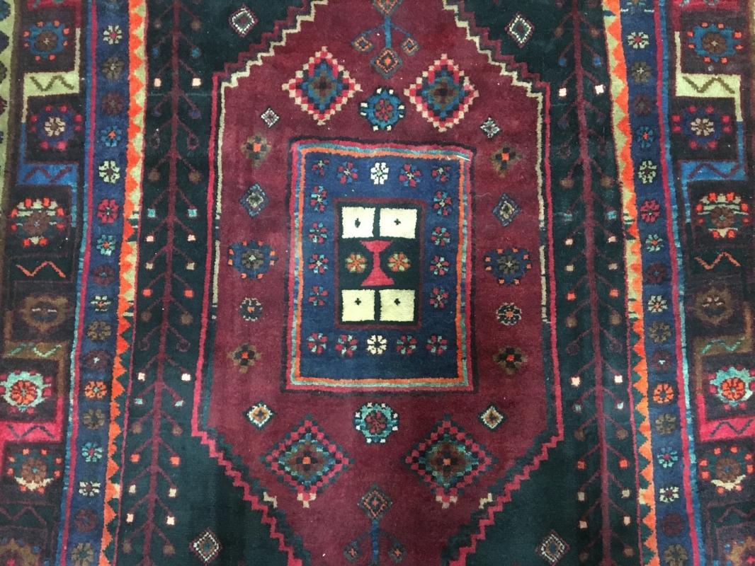 Vintage Handmade Persian Hamadan Oriental Runner Rug 4'4 x 9'2