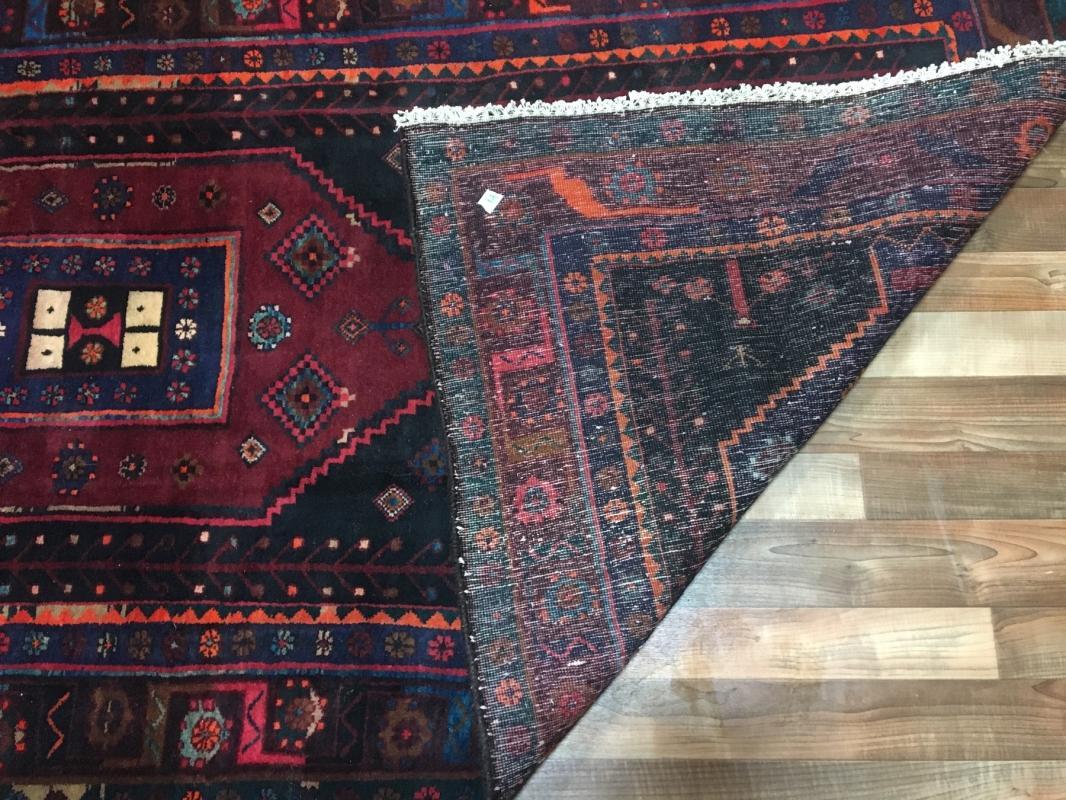 Vintage Handmade Persian Hamadan Oriental Runner Rug 4'4 x 9'2