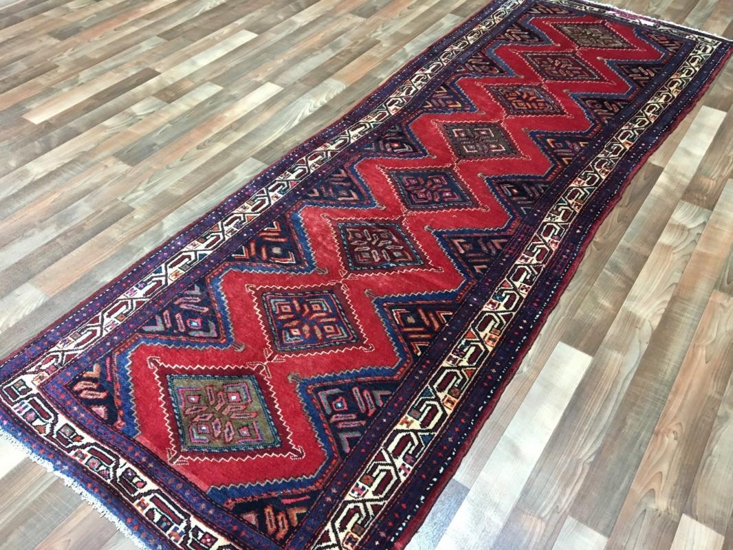 Vintage Handmade Persian Hamadan Oriental Runner Rug 3'3 x 9'8