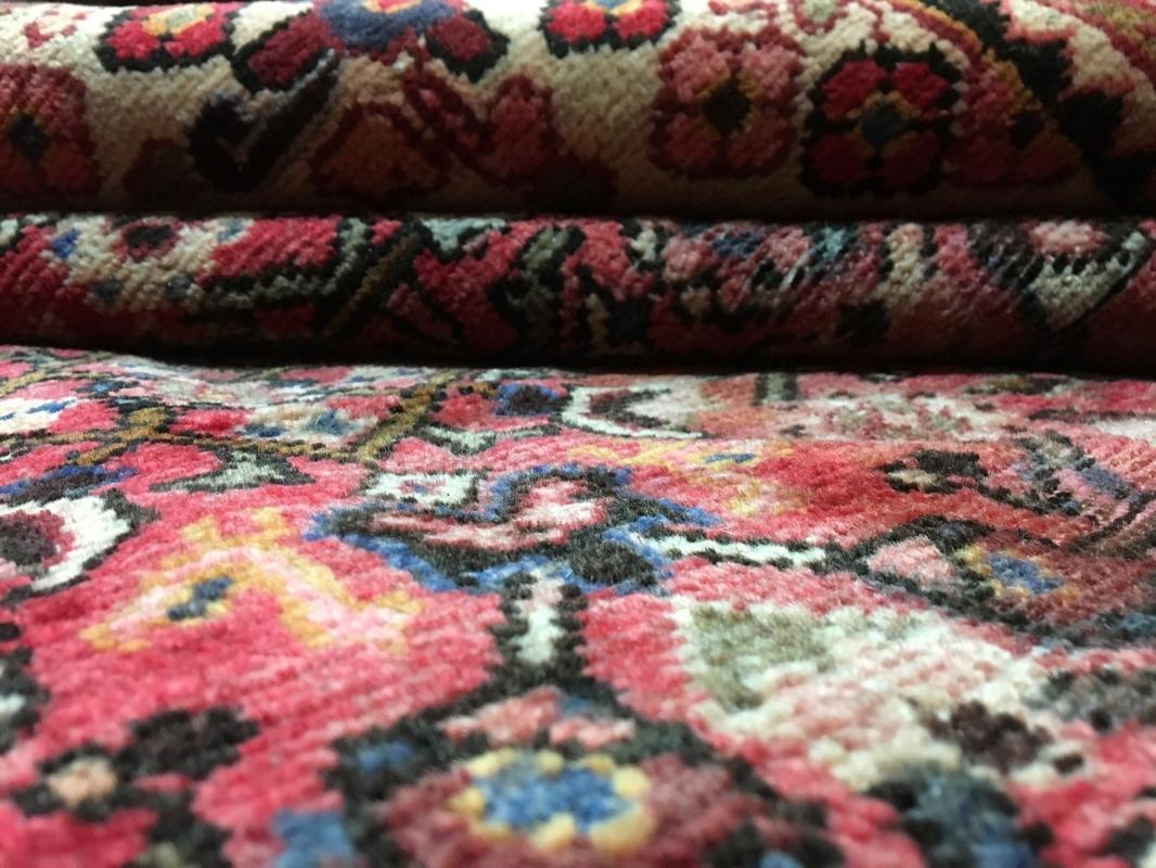 Handmade Antique Persian Hamadan Red Oriental Rug 5'1 x 10'8